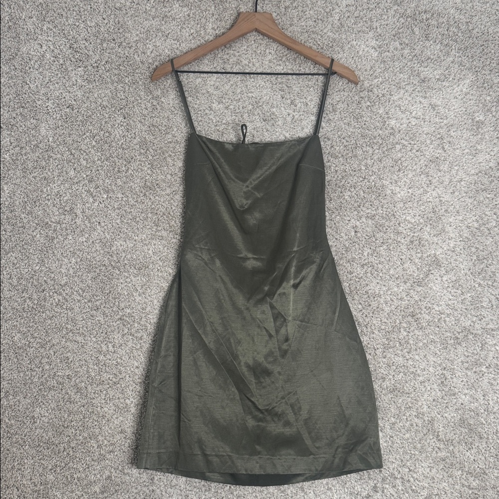 Zara Green Satin Mini Dress - Small‎
